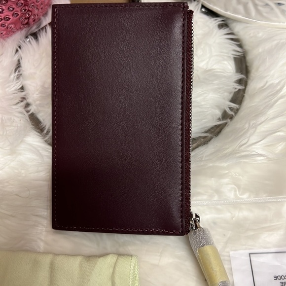 Burberry Alwyn Logo Printed Leather Zipped Coin/Card Case in Mahogany Red​​​ - Picture 5 of 7